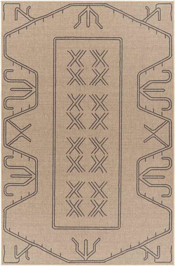 Attila Cottage Pecan/Dark Gray Washable Area Rug
