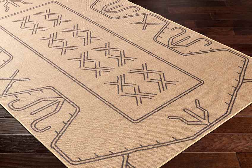 Attila Cottage Pecan/Dark Gray Washable Area Rug