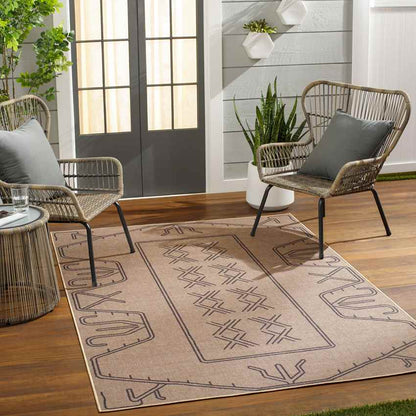 Attila Cottage Pecan/Dark Gray Washable Area Rug