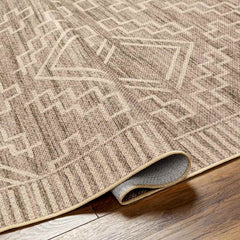 Tekoa Cottage Pecan/Brown Washable Area Rug