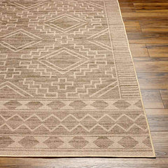 Tekoa Cottage Pecan/Brown Washable Area Rug