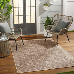 Tekoa Cottage Pecan/Brown Washable Area Rug