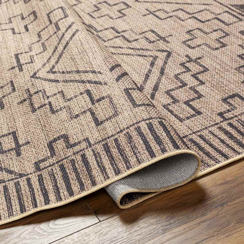 Tekoa Cottage Pecan/Dark Gray Washable Area Rug