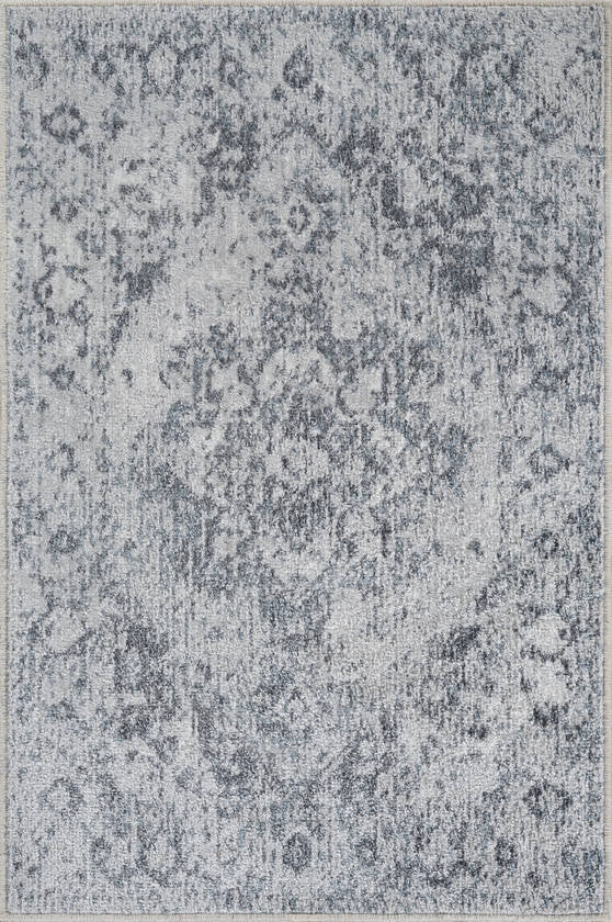 Moya Traditional Navy Blue Washable Area Rug