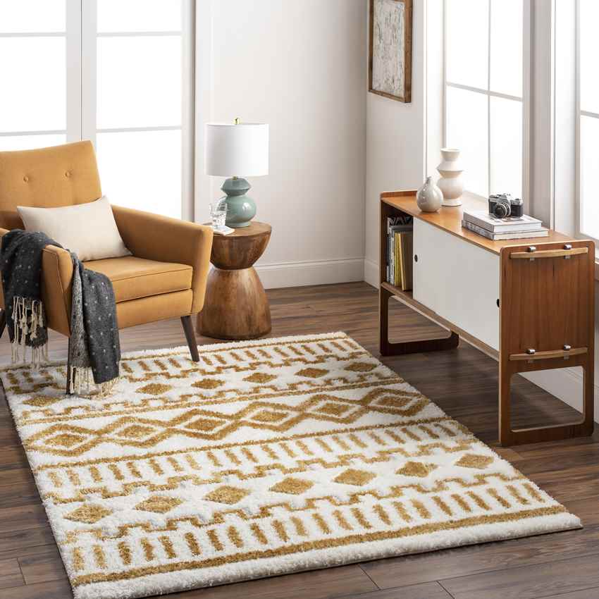 Nyeshia Global Mustard/Cream Area Rug