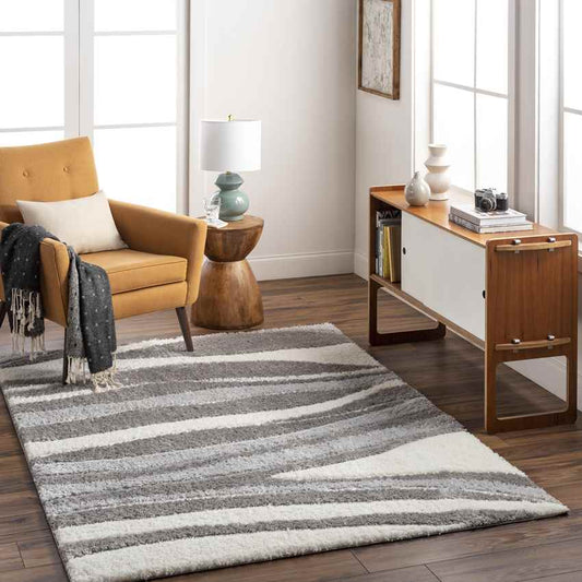 Nabila Modern Dark Brown/Gray Area Rug