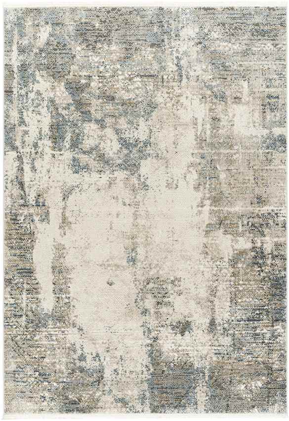 Dorissa Modern Dark Teal/Off-White Area Rug