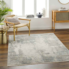 Dorissa Modern Dark Teal/Off-White Area Rug
