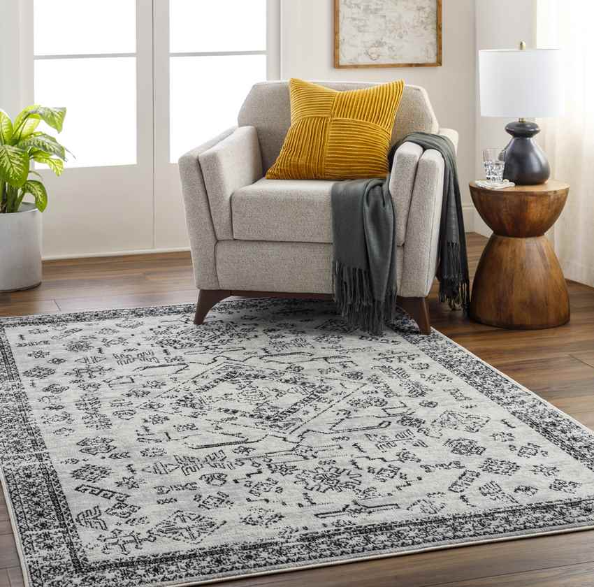 Tiffiny Traditional Black Area Rug