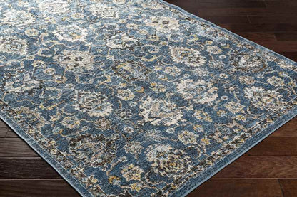 Feras Traditional Dark Teal Area Rug