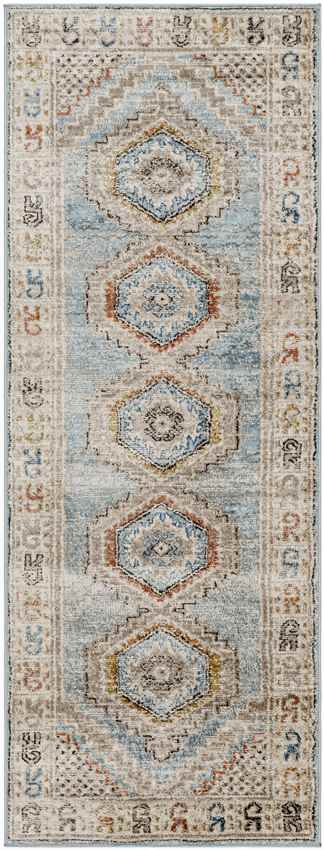 Jennefer Traditional Sky Blue Area Rug