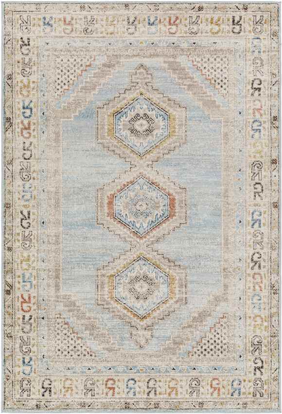 Jennefer Traditional Sky Blue Area Rug