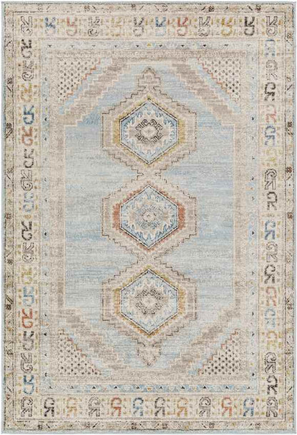 Jennefer Traditional Sky Blue Area Rug