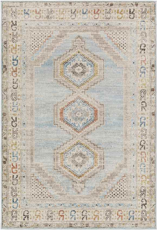 Jennefer Traditional Sky Blue Area Rug