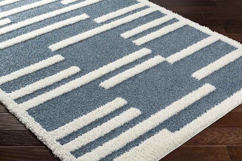 Crysal Modern Navy Blue Area Rug