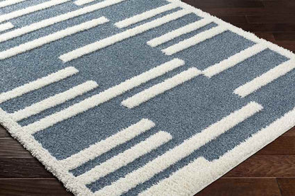 Crysal Modern Navy Blue Area Rug