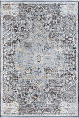 Amiee Traditional Black/Denim Area Rug