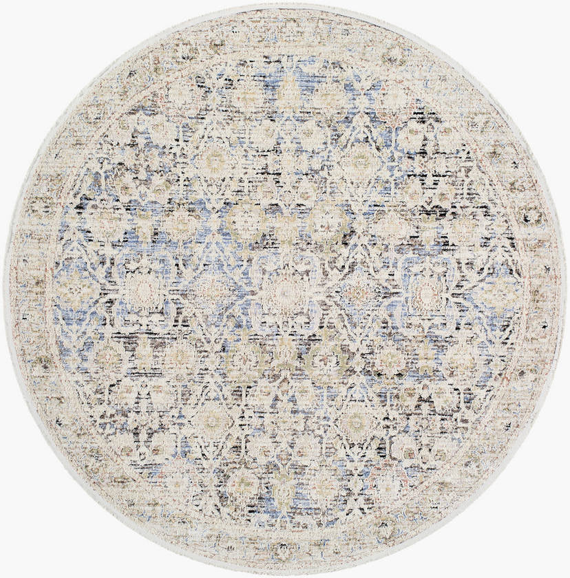 Tavian Traditional Beige/Denim Area Rug