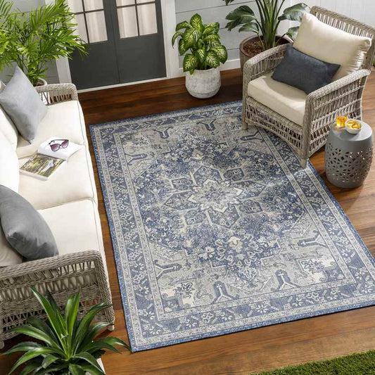 Effrey Traditional Navy/Cream Area Rug