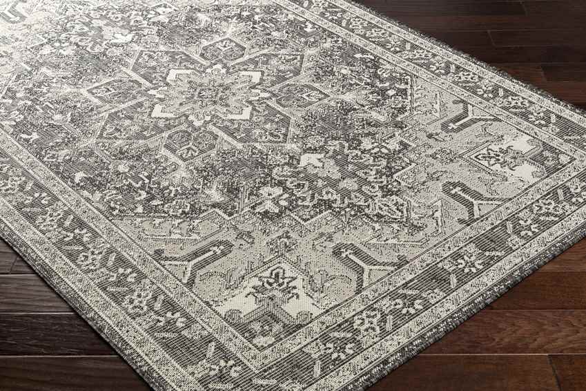 Effrey Traditional Black/Cream Area Rug