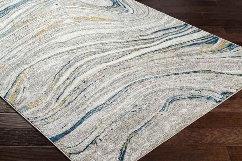 Glendy Modern Dark Teal/Beige Area Rug