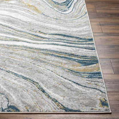 Glendy Modern Dark Teal/Beige Area Rug