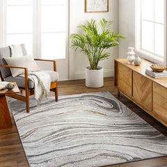 Glendy Modern Charcoal/Beige Area Rug