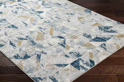 Adrion Modern Dark Teal/Ivory Area Rug