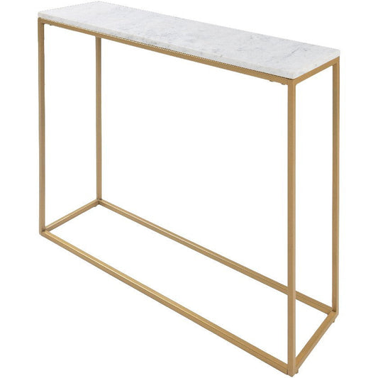 Miehikkala White/Gold Console Table