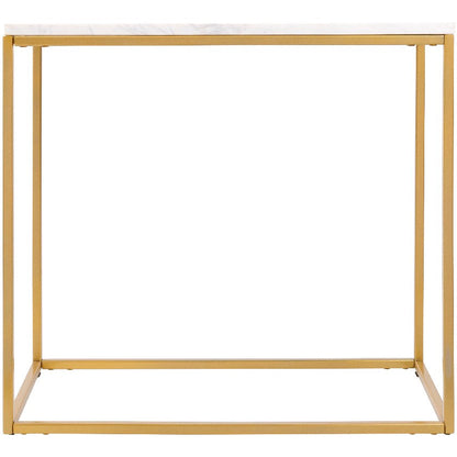Teuva White/Gold End Table