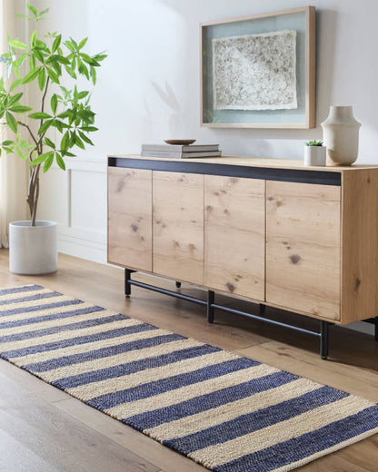 Larraine Modern Dark Blue Area Rug