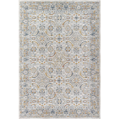 Stepfon Traditional Off-White/Amber Area Rug