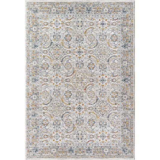 Stepfon Traditional Off-White/Amber Area Rug