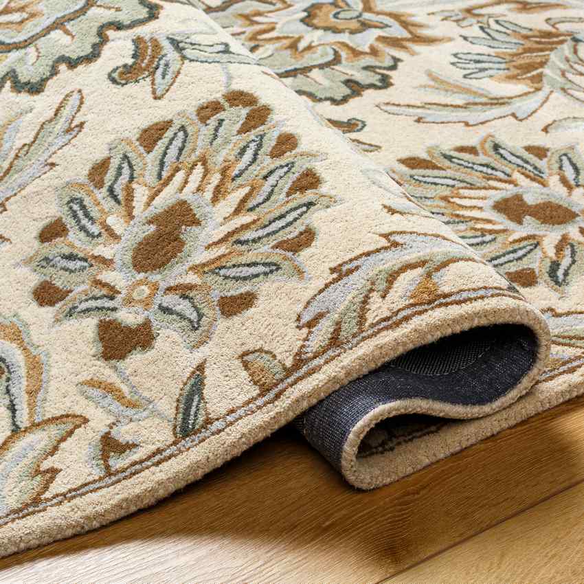 Lyon Traditional Dark Green Area Rug