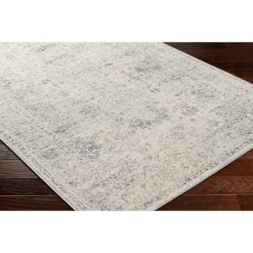 Arran Traditional Denim Washable Area Rug