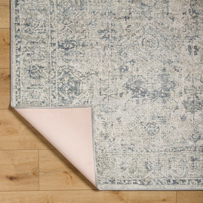 Arran Traditional Denim Washable Area Rug