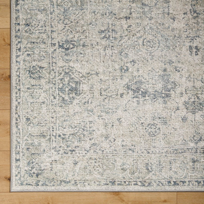 Arran Traditional Denim Washable Area Rug
