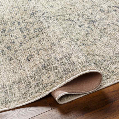 Andera Traditional Dark Moss Washable Area Rug