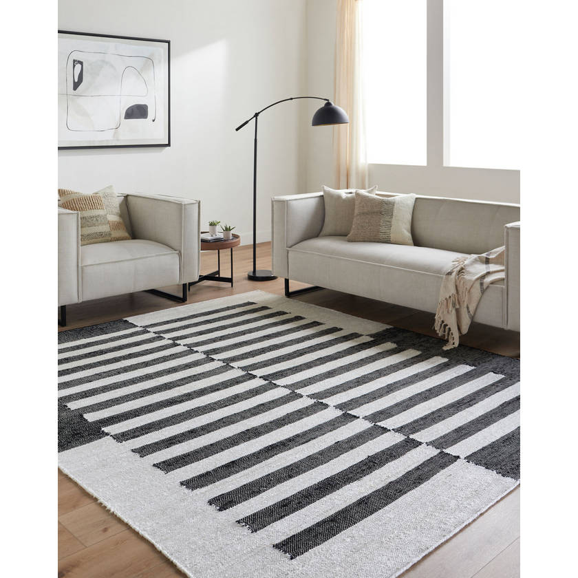Lev Modern Black Area Rug
