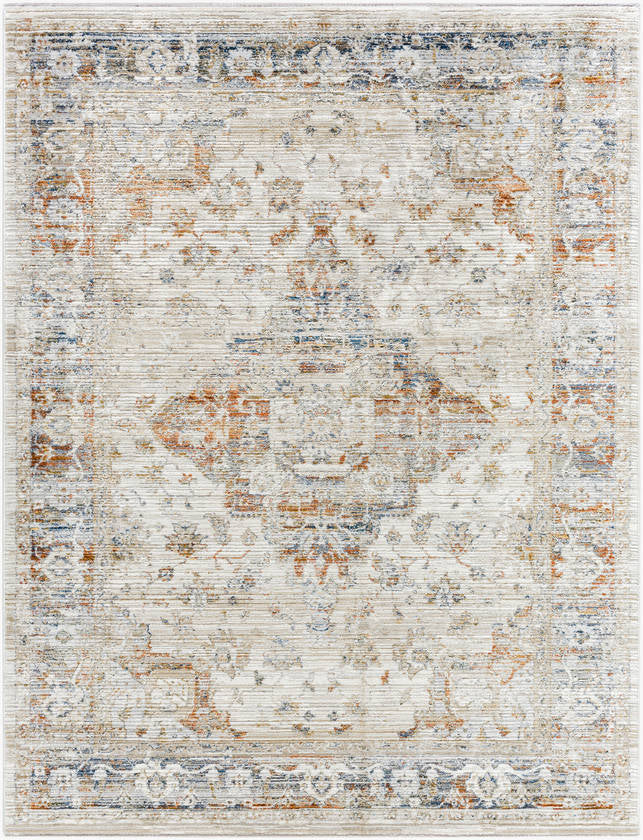 Madai Traditional Cream/Burnt Orange Area Rug