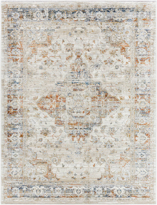 Madai Traditional Cream/Burnt Orange Area Rug