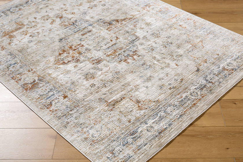 Madai Traditional Cream/Burnt Orange Area Rug