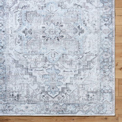 Tamea Traditional Metallic - Silver Area Rug