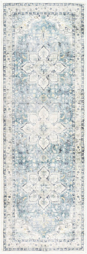 Heiereind Traditional Navy Area Rug