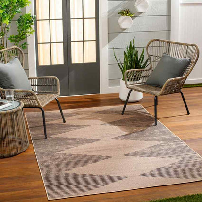 Kristianne Global Tan/Dark Gray Washable Area Rug