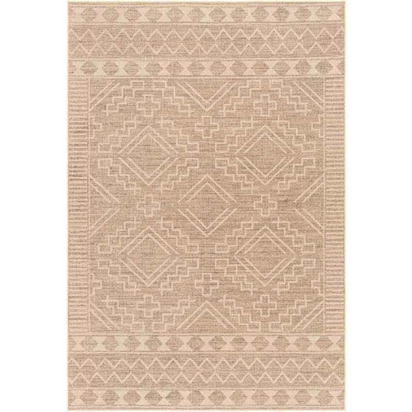 Tekoa Cottage Tan/Light Beige Washable Area Rug