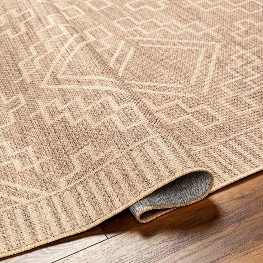 Tekoa Cottage Tan/Light Beige Washable Area Rug