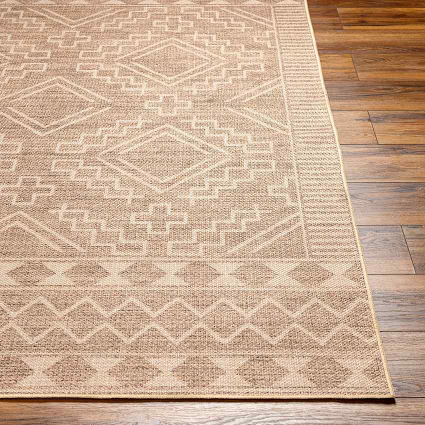 Tekoa Cottage Tan/Light Beige Washable Area Rug