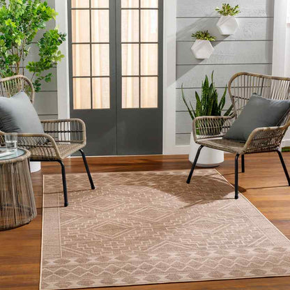 Tekoa Cottage Tan/Light Beige Washable Area Rug