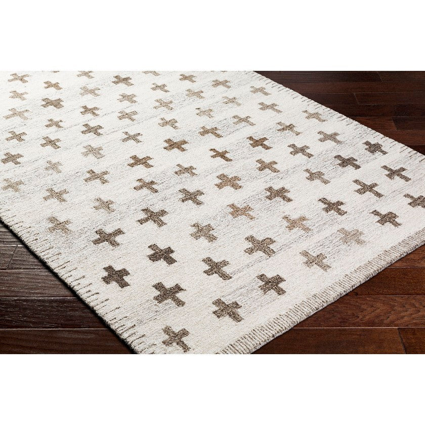 Kashena Modern Ivory/Medium Brown Area Rug